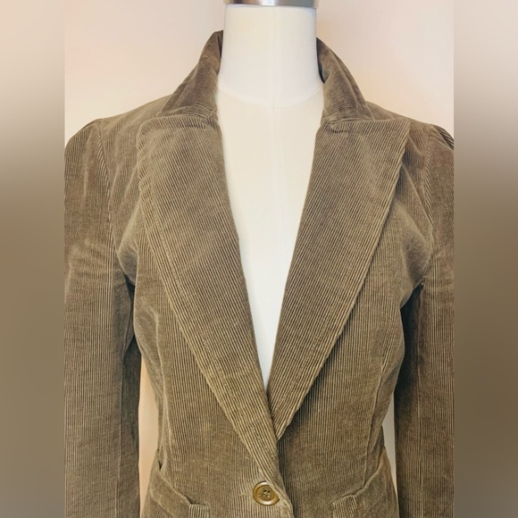 Juicy Couture Women’s Brown 3/4 Sleeve Corduroy Single Button Blazer Siz… - Picture 2 of 11